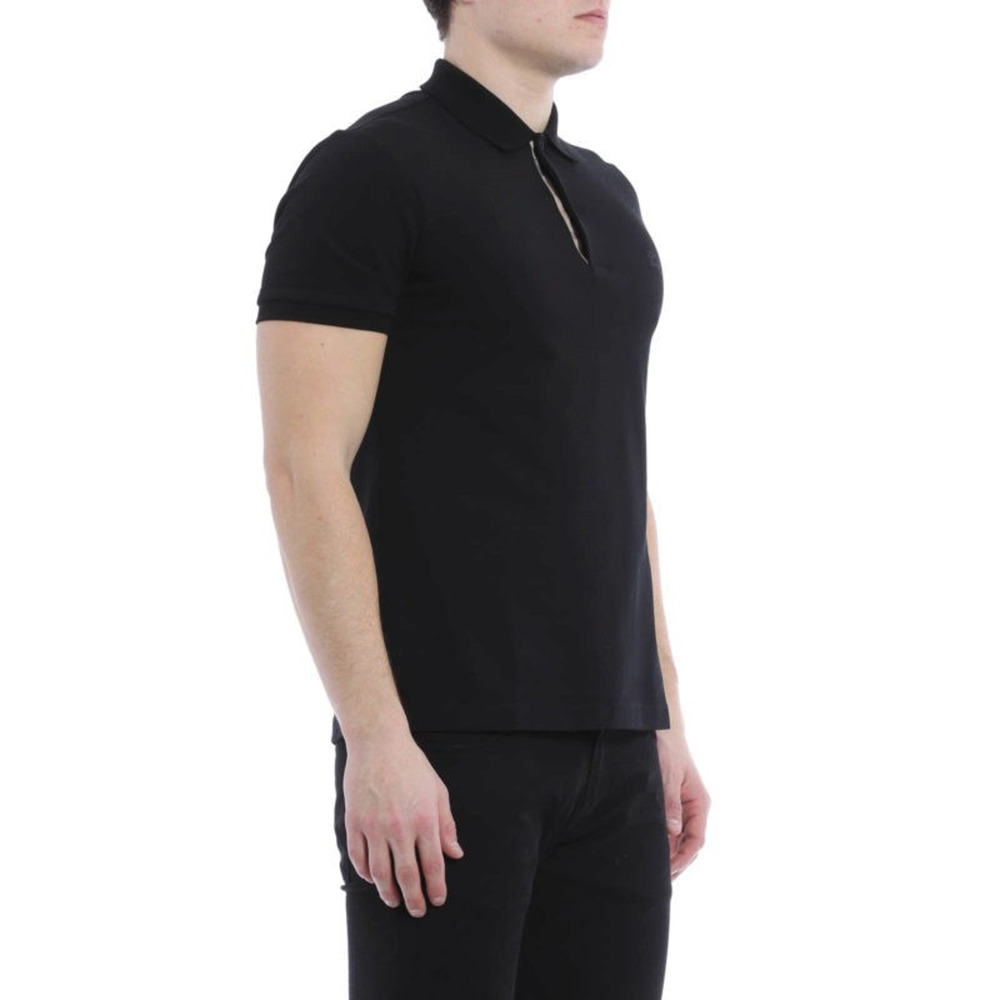Burberry Cotton Pique Polo Shirt Black Nova Check Placket SS Embroidered Logo XL - Picture 1 of 12
